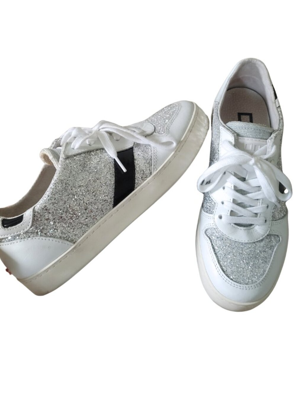 ONE Footwear Silver Glitter Sari Sneakers Sparkle Tennis Shoes - Size 6.5